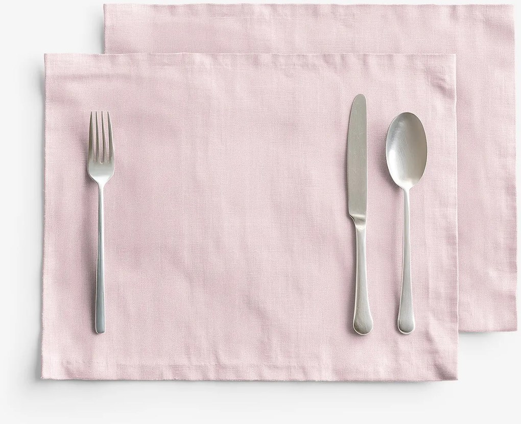 Goldea lenvászon keverék reggeliző alátét - púderrózsaszín - 2db 30 x 40 cm