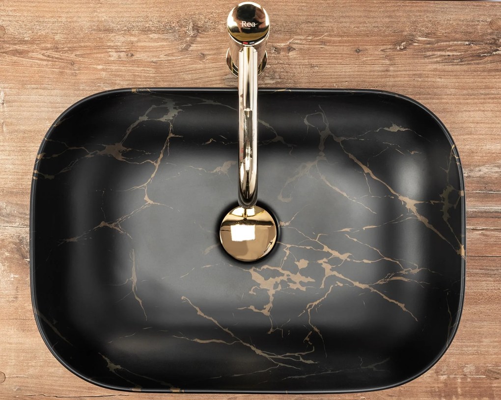 Pultos Mosdó Rea Belinda Black Marble Mat