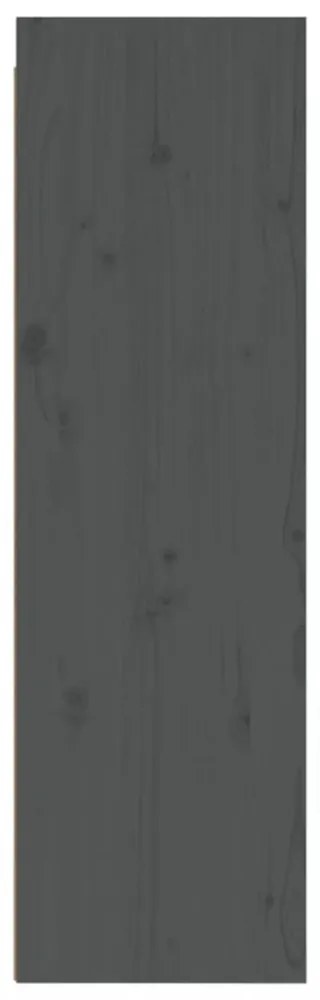 2 db szürke tömör fenyőfa faliszekrény 30 x 30 x 100 cm
