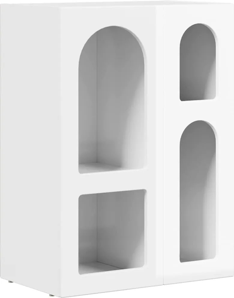 vidaXL Széf Magas Fényű Fehér 59 x 35 x 80.5 cm Faanyag