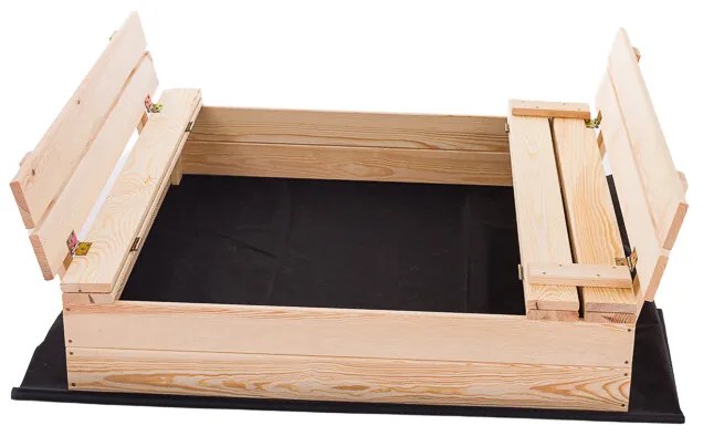 Homokozó padokkal 120cm + fedő + agrotextília NAP