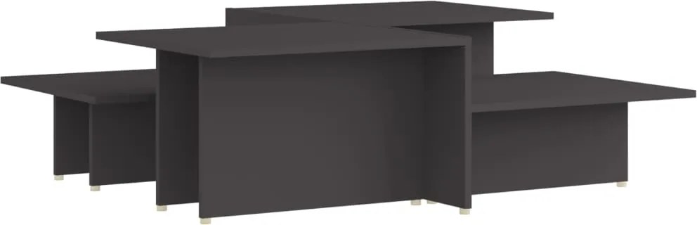 vidaXL 2 db szürke szerelt fa dohányzóasztal 111,5 x 50 x 33 cm