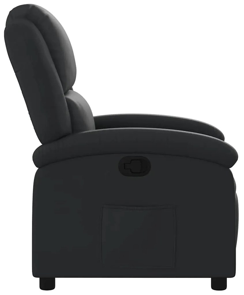 fekete, valódi bőr relaxfotel