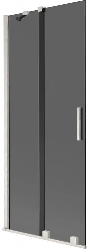 Mexen Velar, 2 szárnyas eltolható kádparaván 80 x 150 cm, 8mm szürke üveg, csiszolt acél, 896-080-000-41-97