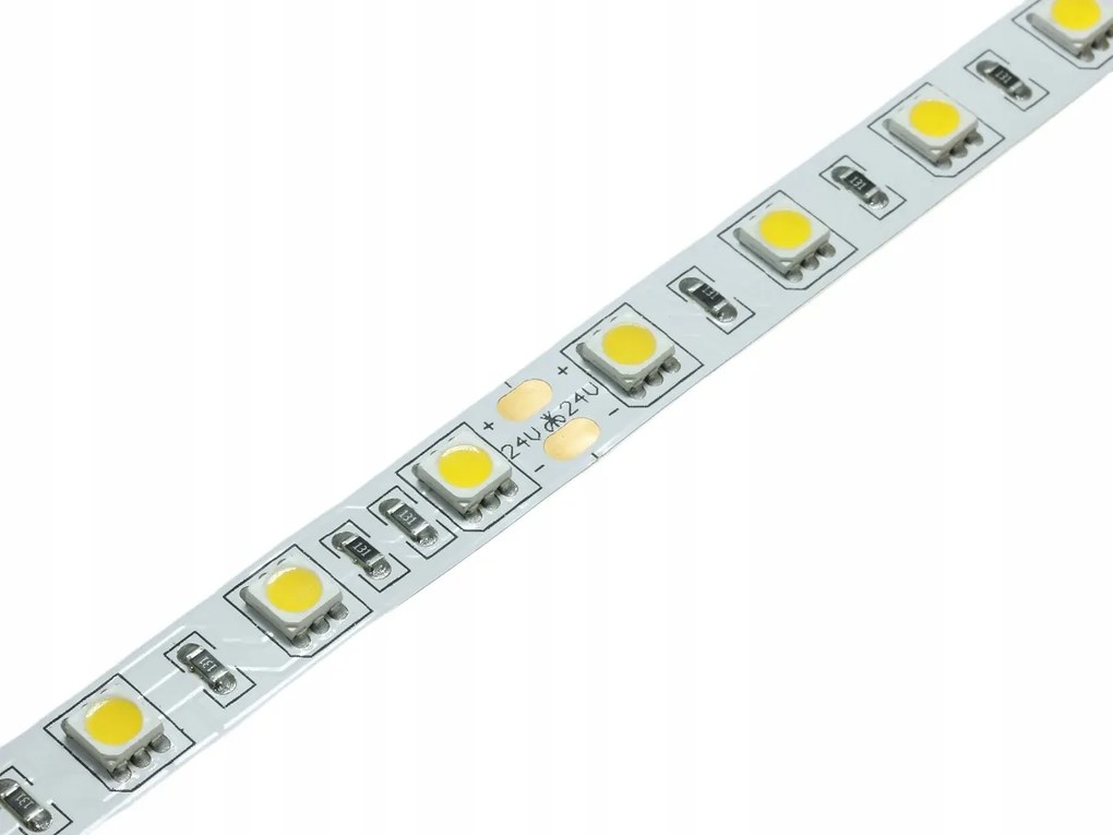Led Szalag 24V DC 14,4W /m 300 Smd 5050 IP20 10mm Fehér Meleg 3000K Opticon