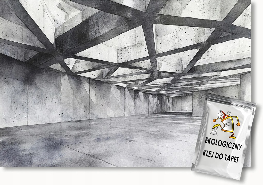 Fotótapéta Flizelina Építészet 3D Folyosó Hall Beton 100x75 ragasztó