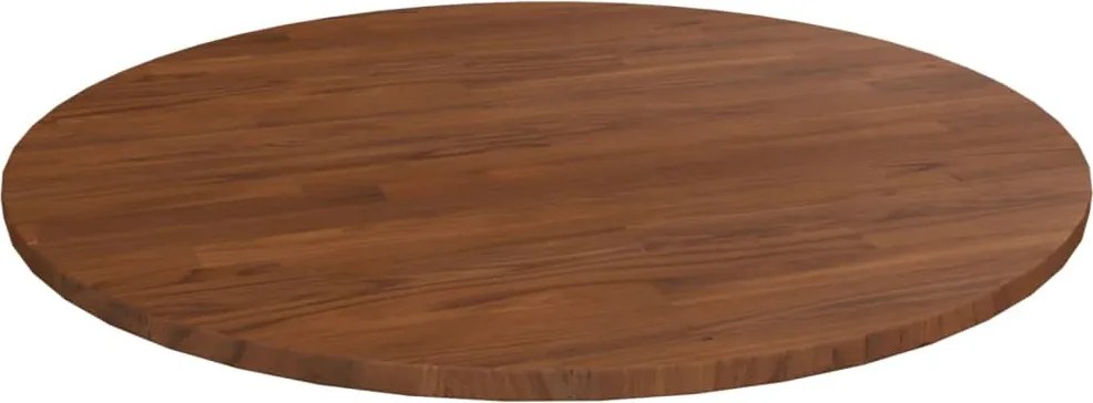 vidaXL sötétbarna kezelt tömör tölgyfa kerek asztallap Ø90x1,5 cm