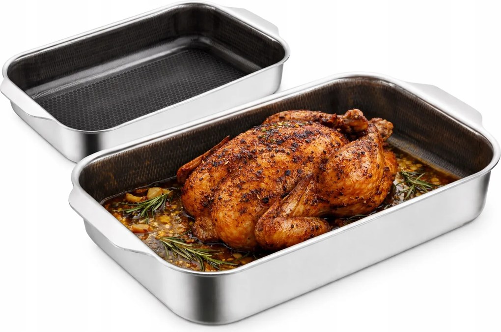 Acél serpenyő 32 cm 4.5 L tartós, méhsejt szerkezetű aljjal