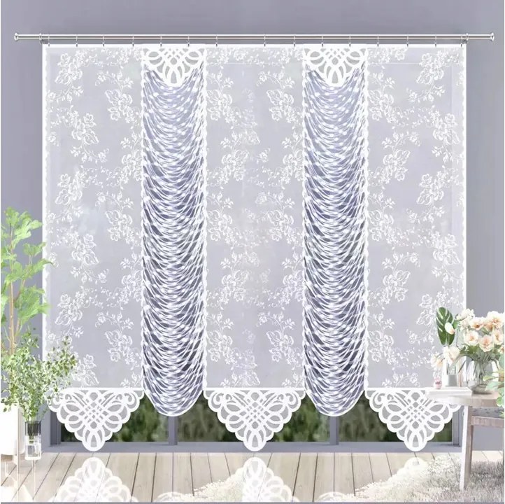 Jacquard készfüggöny Tina 290x245 cm fehér