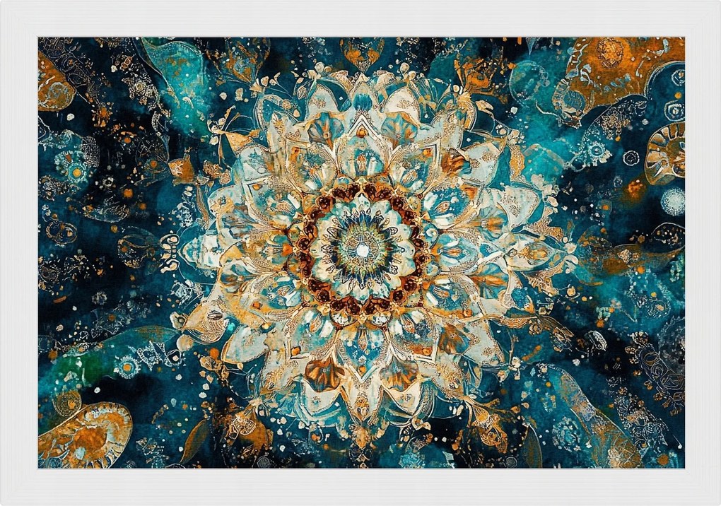 Poszter Keret Fa Grafika Mandala Harmónia Meditáció Zen Boho 60x40