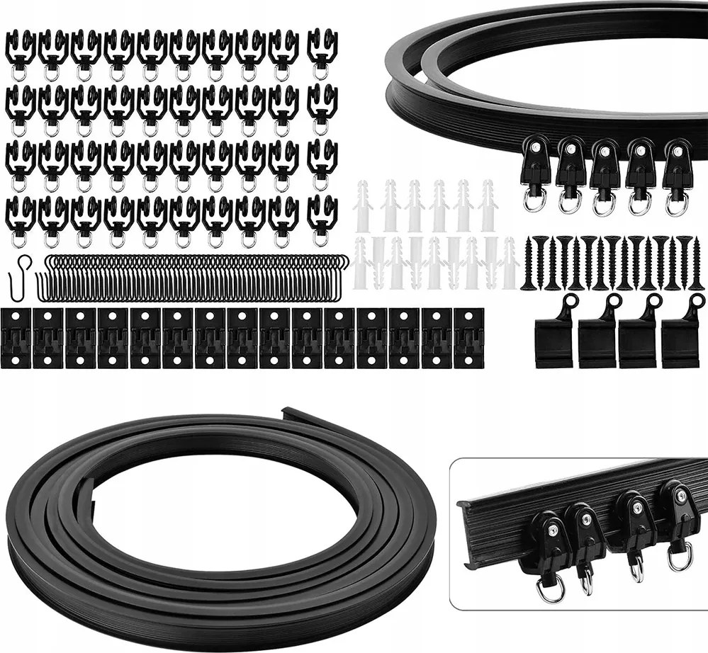 5 M-es Függöny Sín, Hajlított Mennyezeti Sín Függöny Ablakokhoz, Mennyezeti Szerelés