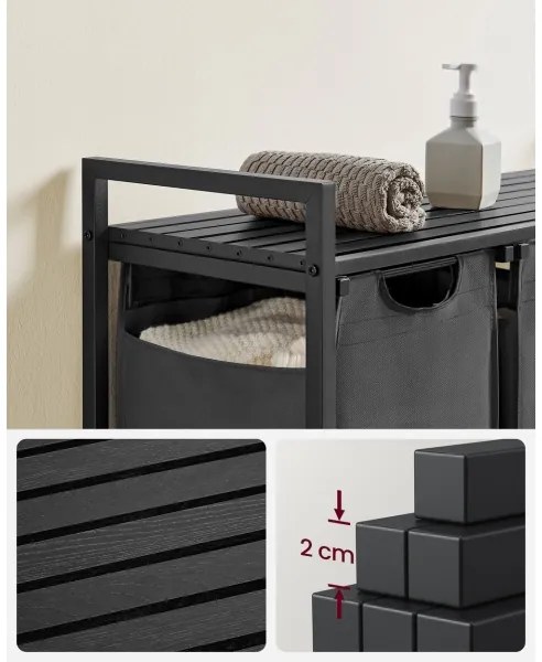 REX szennyeskosár fekete/szürke