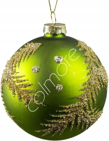 Karácsonyi dekoráció zöld gömb ággal ø 10 cm, Colmore