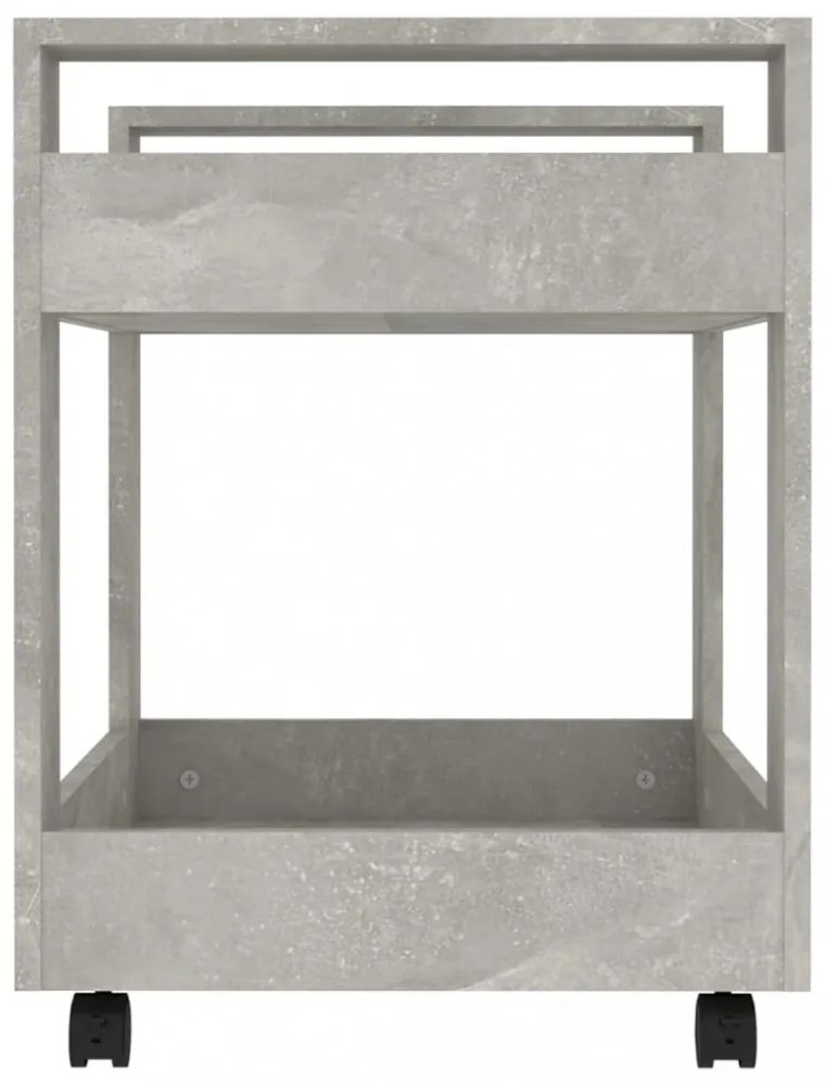 betonszürke szerelt fa asztal-kocsi 60 x 45 x 60 cm