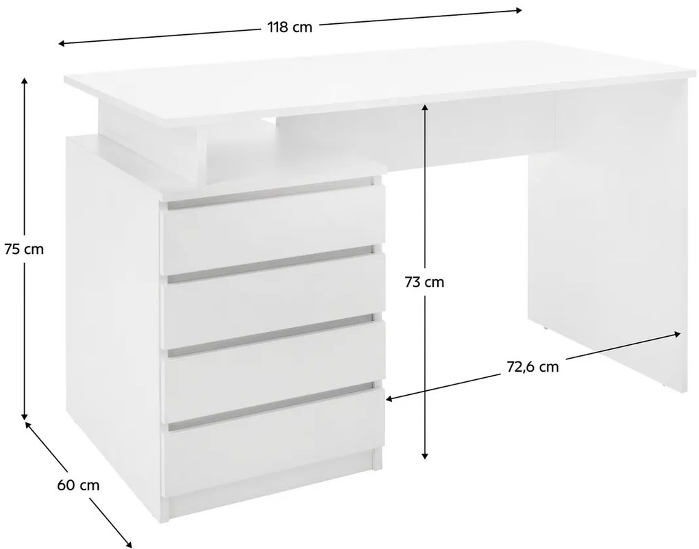 HANY NEW íróasztal, fehér