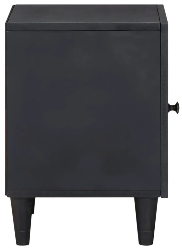 vidaXL Éjjeli szekrény ajtóval Fekete 40 x 33 x 46 cm Tömör Mangófát