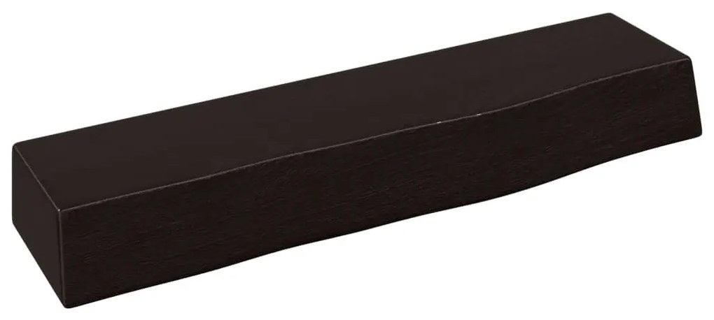 sötétbarna kezelt tömör tölgyfa fali polc 40x10x6 cm