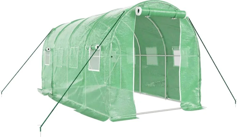 vidaXL zöld acélvázas melegház 8 m² 4 x 2 x 2 m