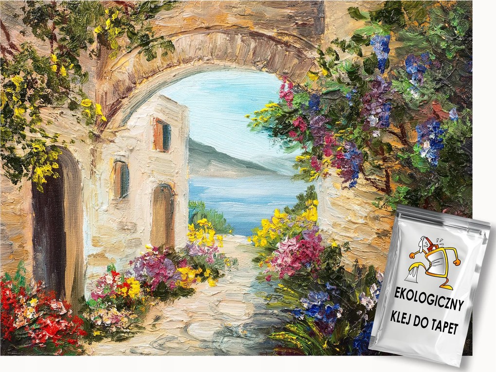 Fotótapéta Flizelina Utca Toszkána 3D Óváros Tenger 350x250 ragasztó