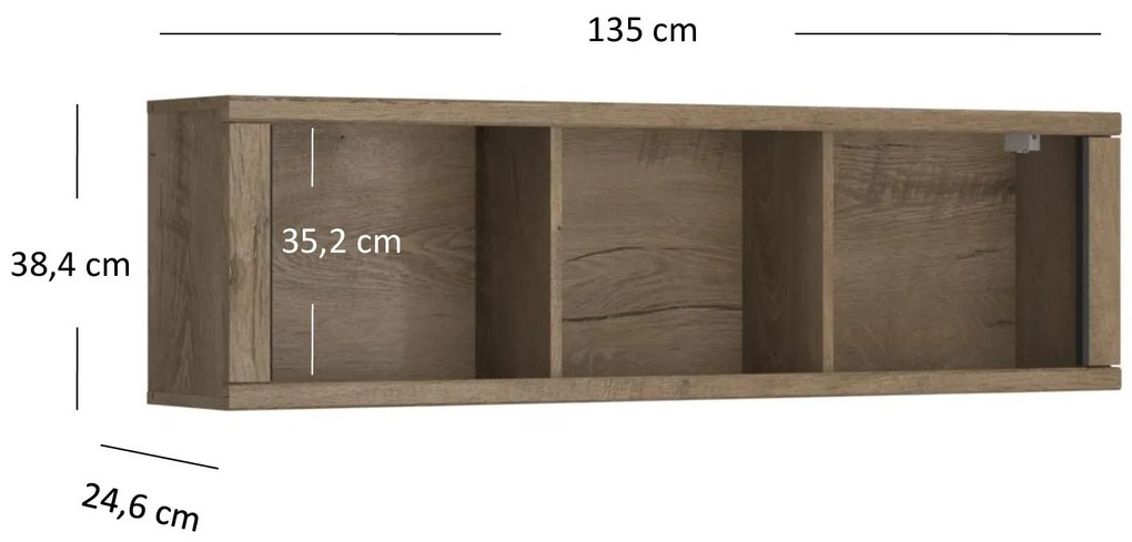 Függesztett polc Clinecas (lefkas tölgy). 1116794