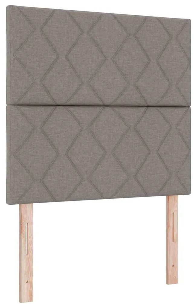 Boxrugós ágy fejtámlával Tópszínű 100 x 200 cm szövet