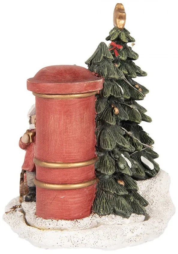 Levelet feladó gyerek piros postaládával LED-es dekoráció