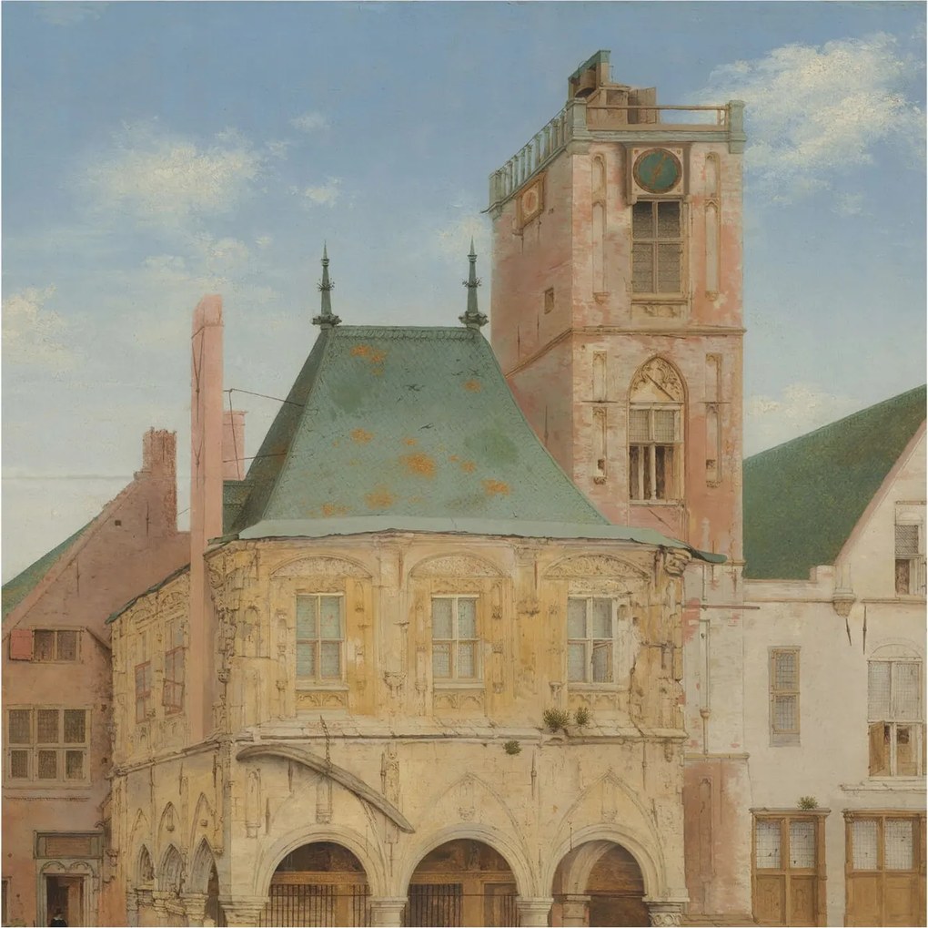 Design fotótapéta Flizelin falra Antik városháza 250x250 Ragasztó