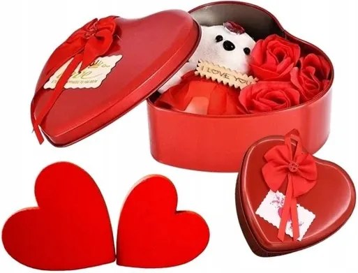 Gyönyörű Valentin-napi Szappan Szett Rózsa+maci+szív Ajándék Nőnap