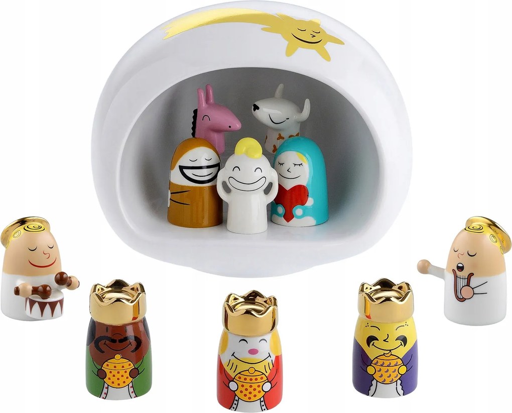Alessi Presepe Karácsonyi fehér karácsonyi betlehem figurákkal 11 El