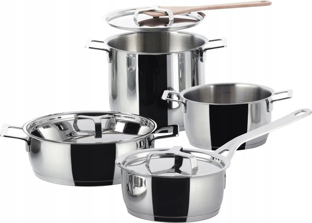 Alessi Pots &amp; Pans Főzőkészlet Edénykészlet 7 db-os Ezüst