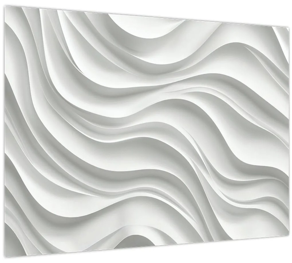 Kép - 3D fehér hullámok (70x50 cm)