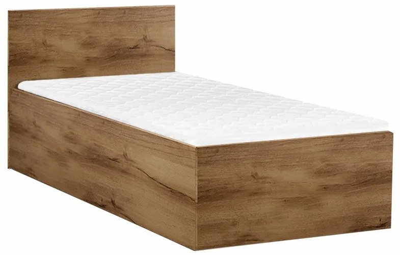 SOFIA ágy 90 x 200 cm, artisan tölgy Ágyrács: Léces ágyrács, Matrac: Deluxe 10 cm matrac