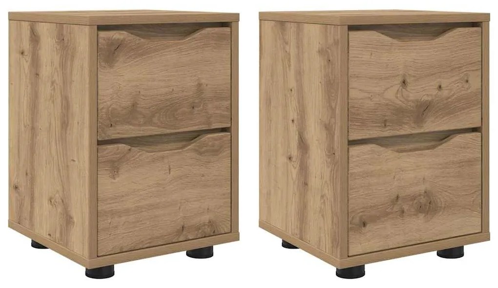 vidaXL Éjjeliszekrények 2 pcs Artisan tölgy 30,5 x 30 x 43 cm Faanyag