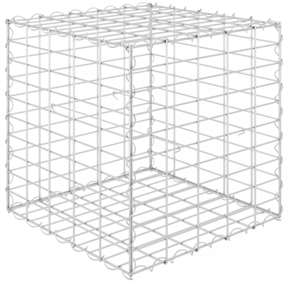 kocka alakú acélhuzal gabion magaságyás 50 x 50 x 50 cm