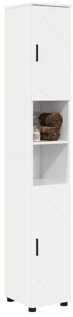 Fürdőszobai magas szekrény Magasfényű fehér 30 x 35 x 192 cm