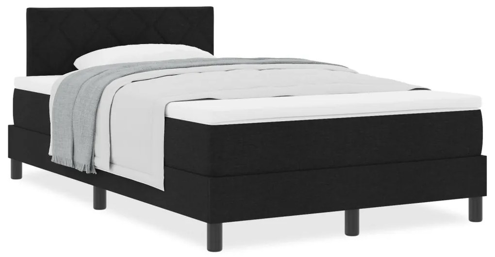 Boxspring Ágy Matraccal Fekete 120x190 cm Szövet