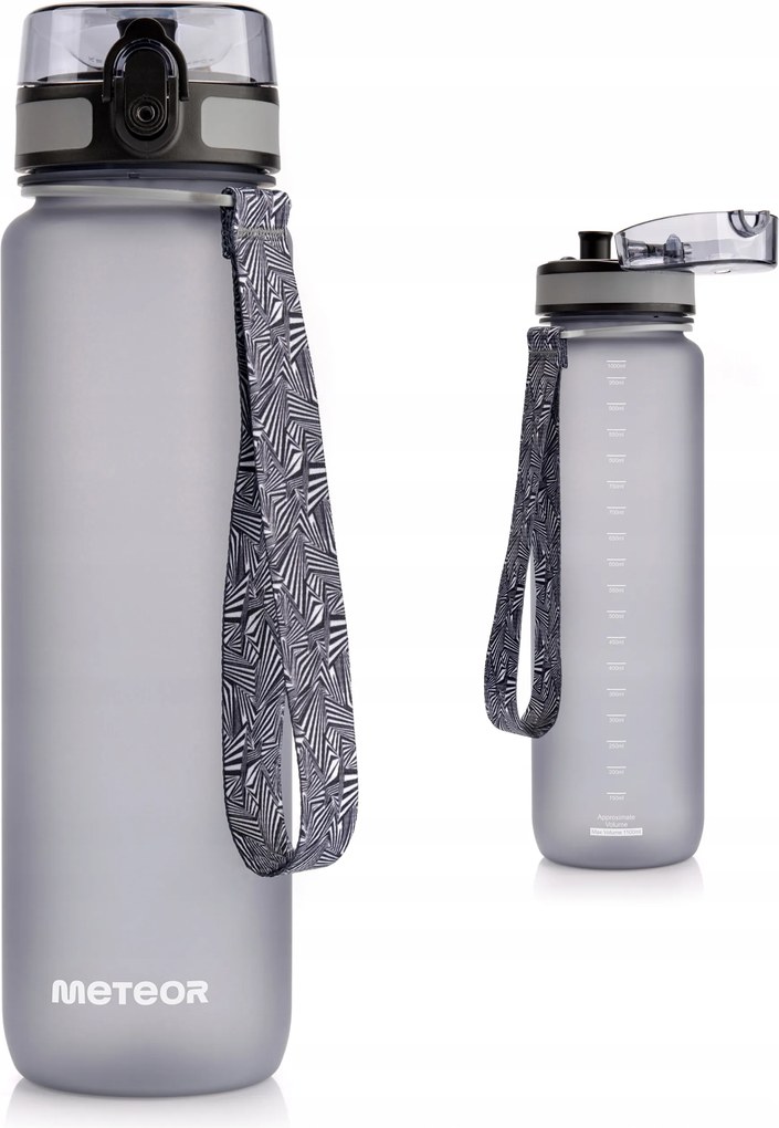 Kulacs 1 L Szürke Tritán Nőknek és Férfiaknak Sportos Meteor