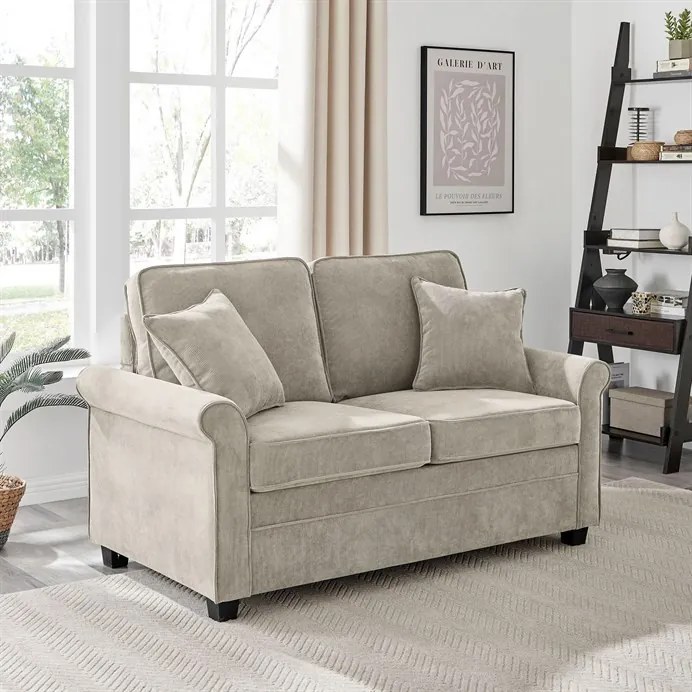 Kétszemélyes Kanapé, Bézs Corduroy Szövet. ASB-4170 BGE2