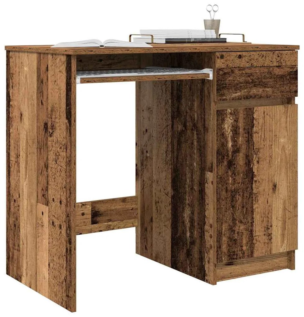 antik fa szerelt fa íróasztal 86x49x76 cm
