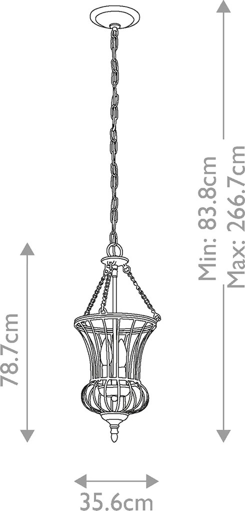 Kichler klasszikus függeszték calla antik ezüst elskl-calla-p-s