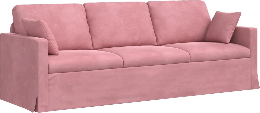 vidaXL Kanapé Rózsaszín 228 x 78 x 80 cm Bársony