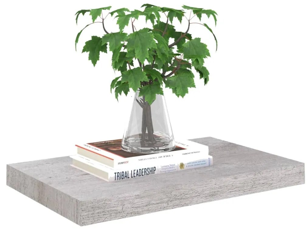 betonszürke MDF lebegő fali polc 50 x 23 x 3,8 cm