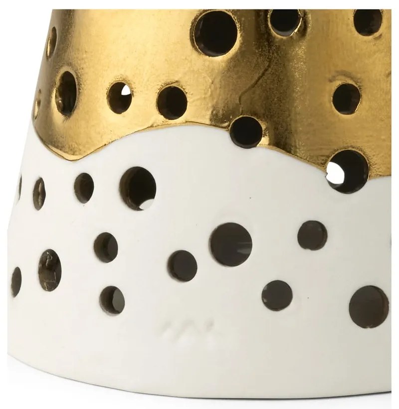 Nobili aranyszínű porcelán gyertyatartó, magasság 19 cm - Kähler Design