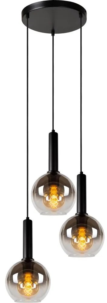 Lucide 45402/13/30 - Csillár zsinóron MARIUS 3xE27/40W/230V fekete
