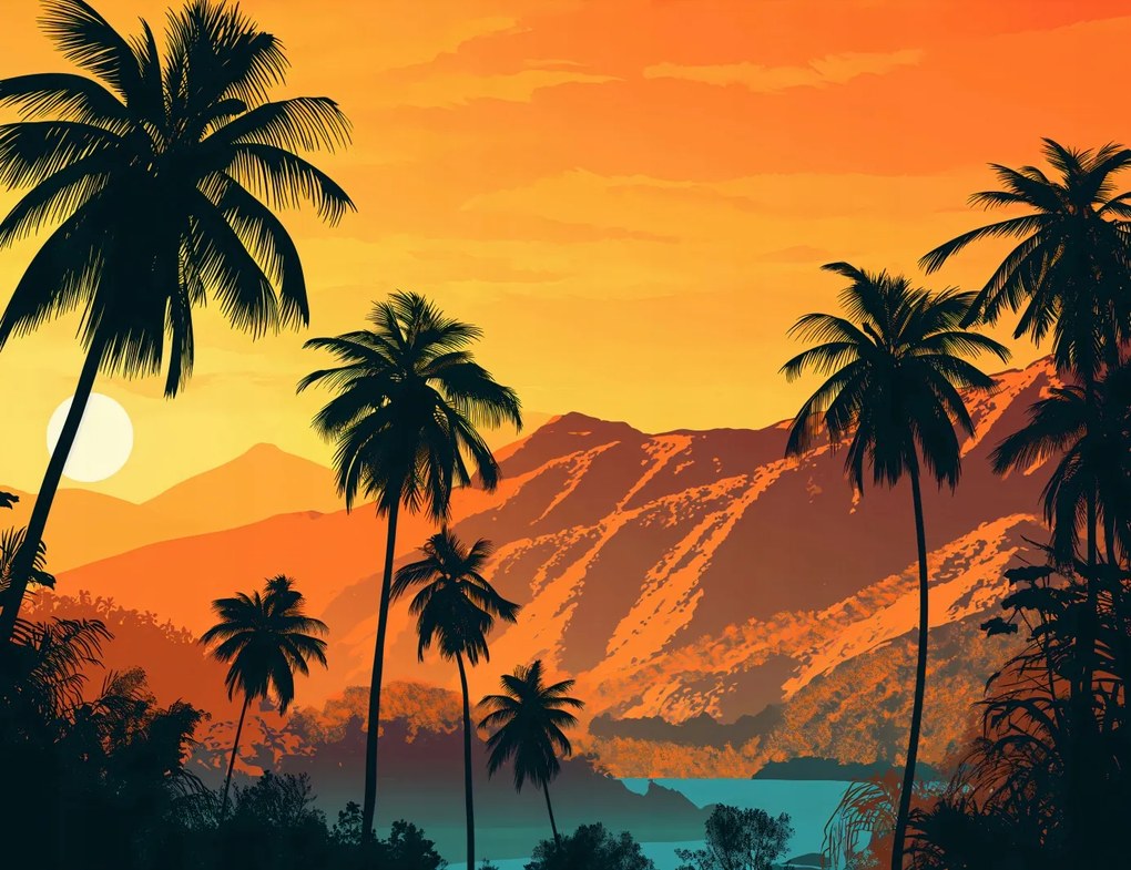 Poszter 65x50cm Naplemente a szigeteken