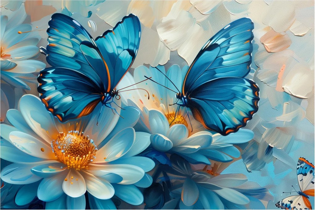 Kép - Kék pillangók (90x60 cm)