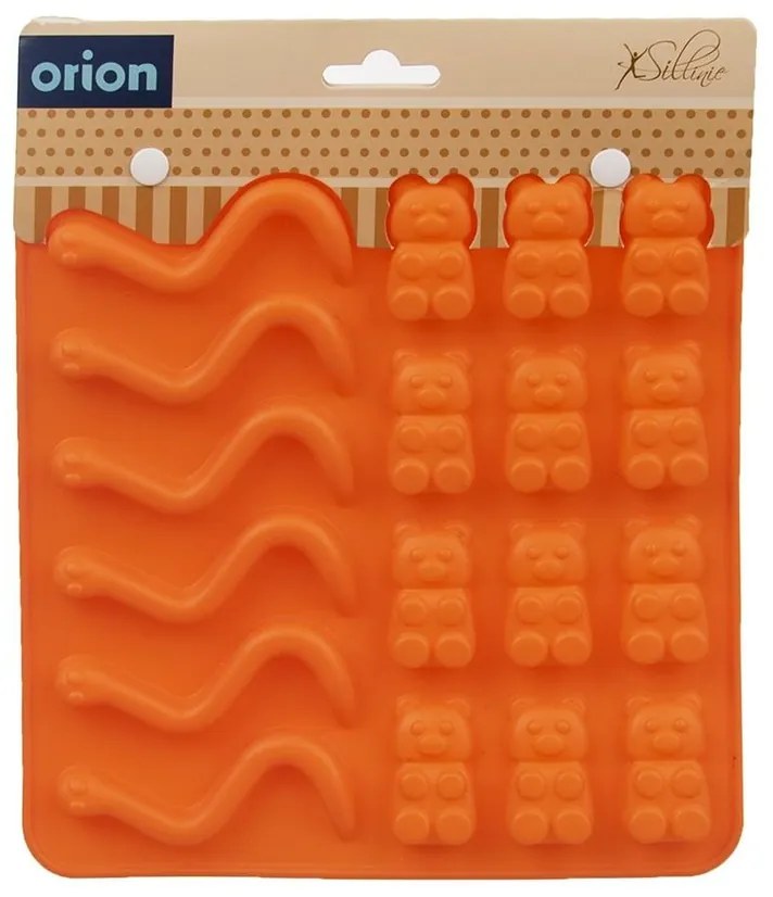 Orion Szilikon forma GUMÍDCI/ŽÍŽALY 19 x 19 x 1cm, narancssárga