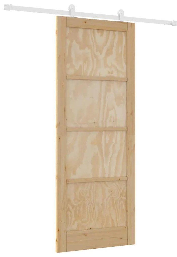 Tolóajtó Szett Természetes és fehér 83 x 211 cm
