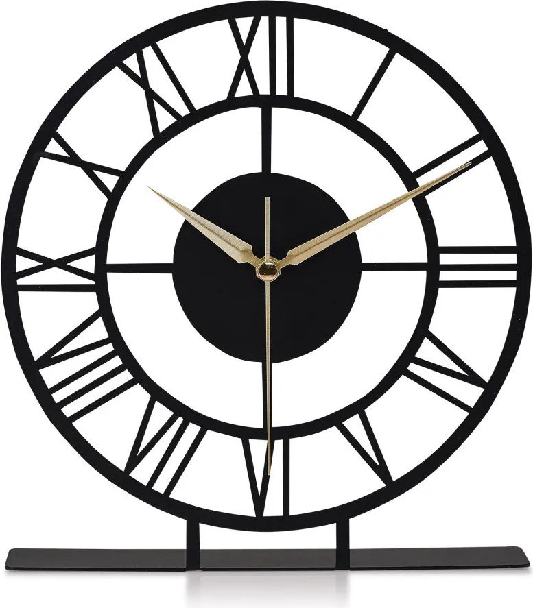 Roman fekete fém falióra, Ø25 cm