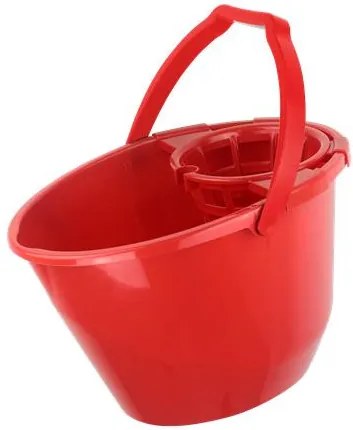 Felmosóvödör, csavarókosárral, 11 l, BONUS, piros (KHT1309)
